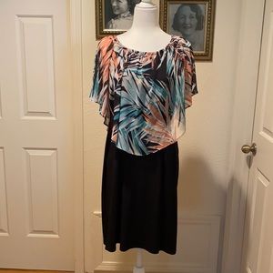 JM Collection Tropical Overlay Dress Size M